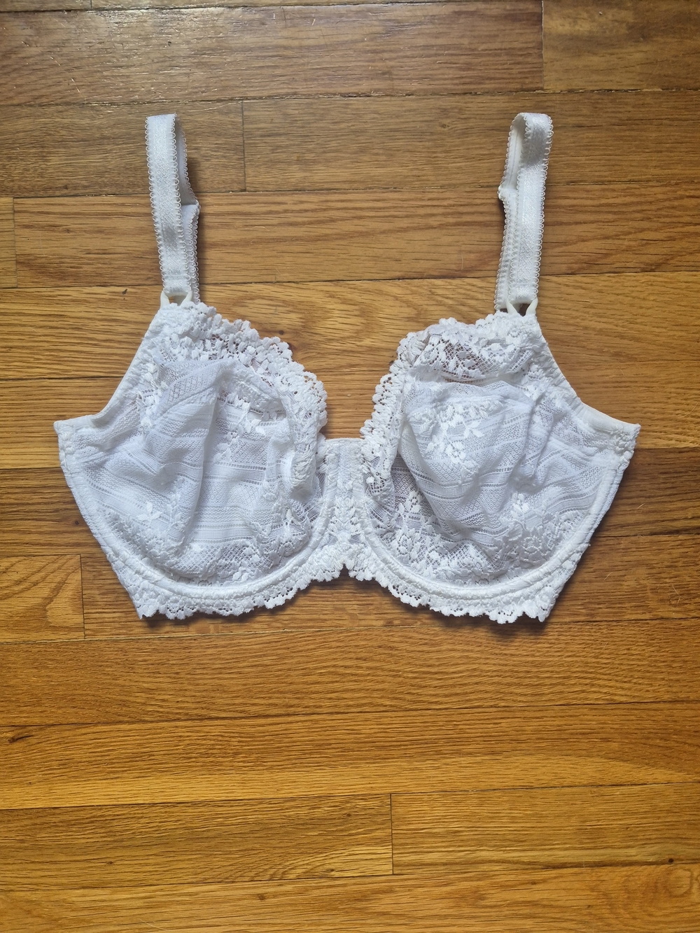White Sheer Lace Bra Size 36DDD 36F